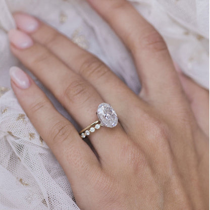 4 CT Oval Solitaire Lab Grown Diamond Engagement Ring
