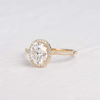 1.91 CT Oval Halo & Pave Lab Grown Diamond Engagement Ring