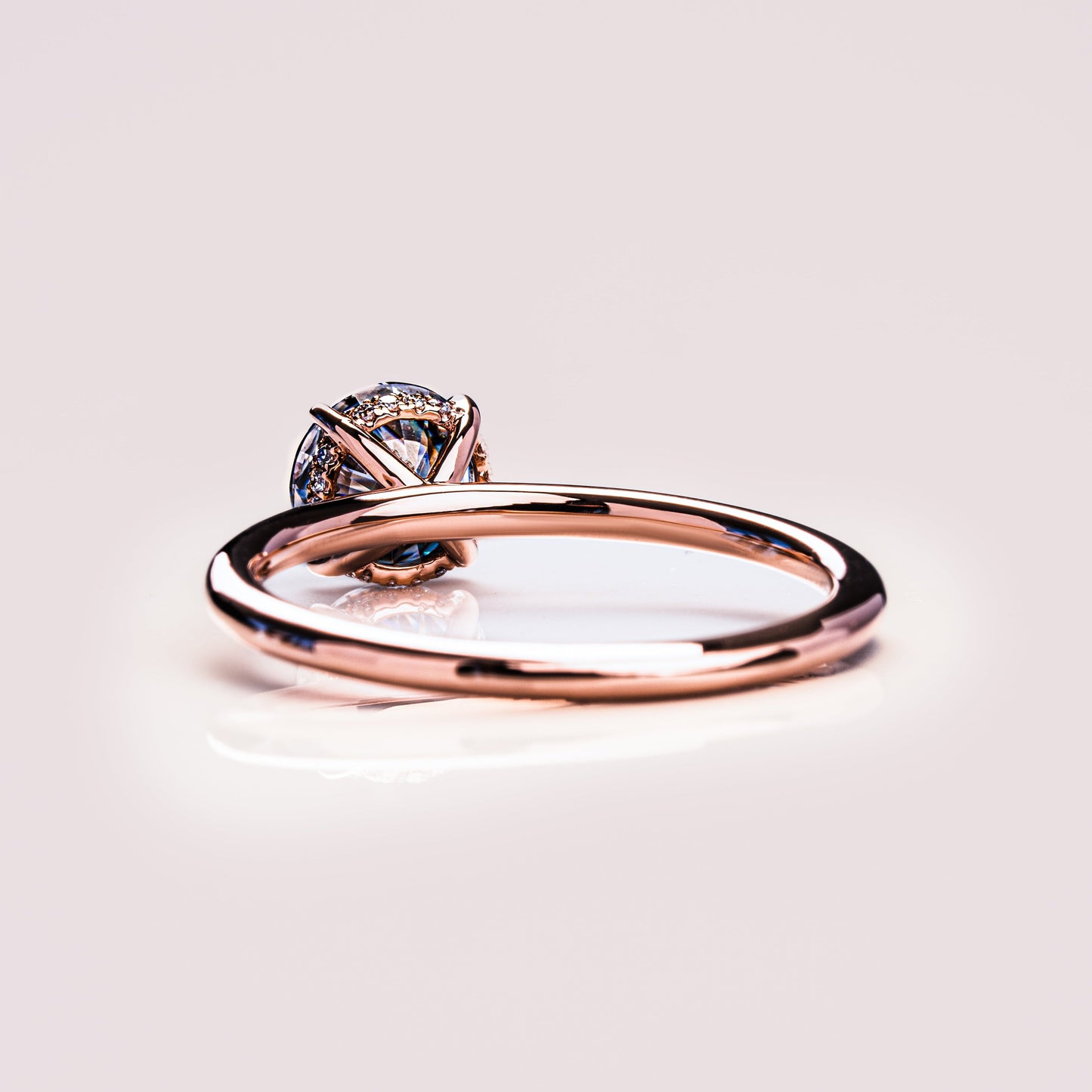 1.6 CT Round Hidden Halo Moissanite Engagement Ring