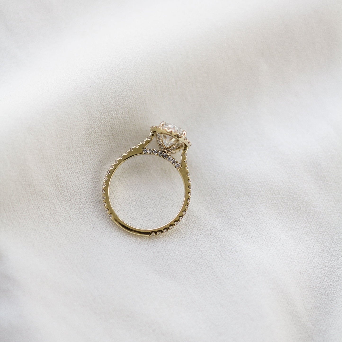 1.75 CT Marquise Halo & Pave Lab Grown Diamond Engagement Ring