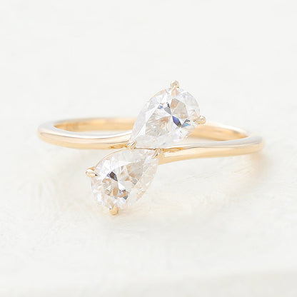 0.78 TCW Pear Toi Et Moi Lab-Grown Diamond Engagement Ring