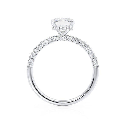 1.75 CT Emerald Hidden Halo & Pave Lab Grown Diamond Engagement Ring