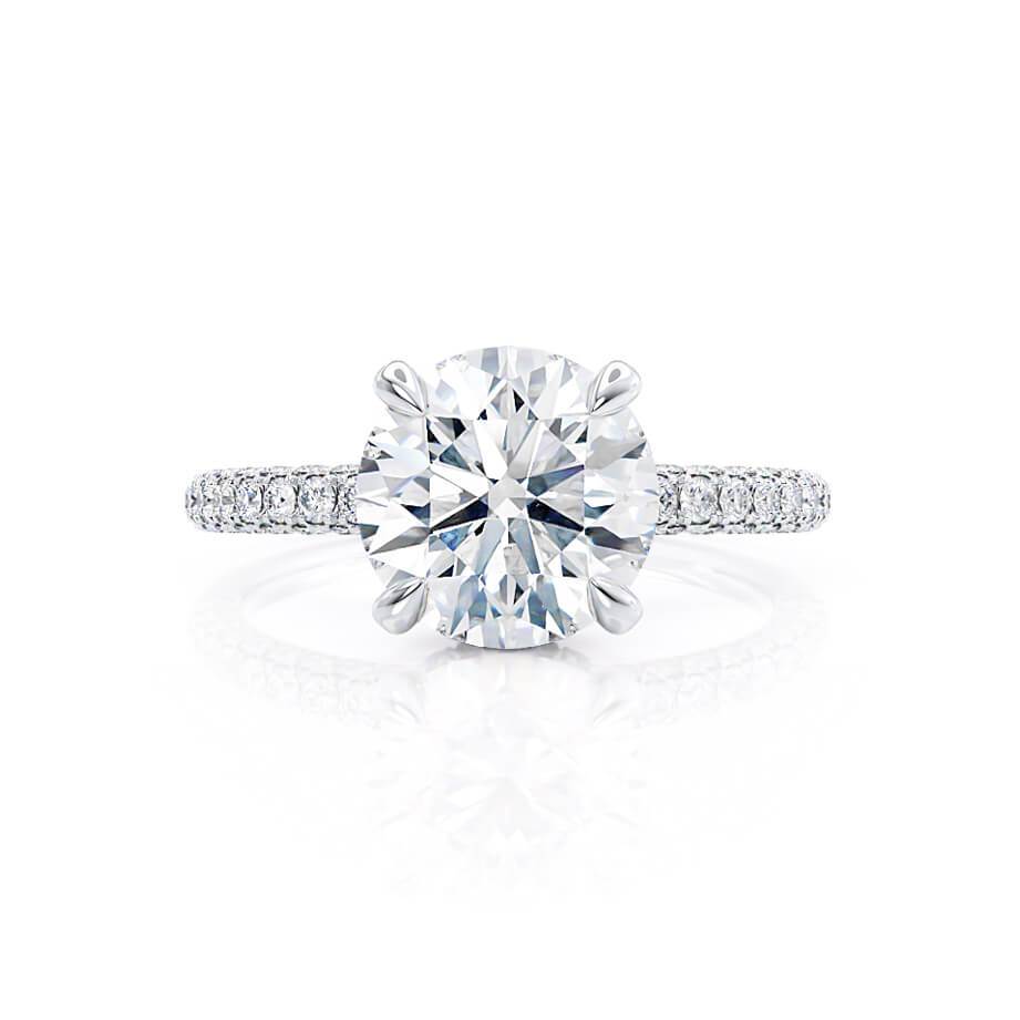 1.5 CT Round Pave Lab Grown Diamond Engagement Ring