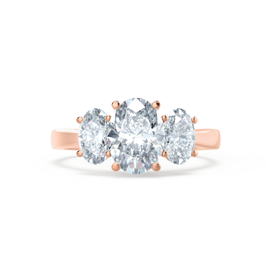 1.5 CT Oval Three Stone Lab Grown Diamond Engagement Ring