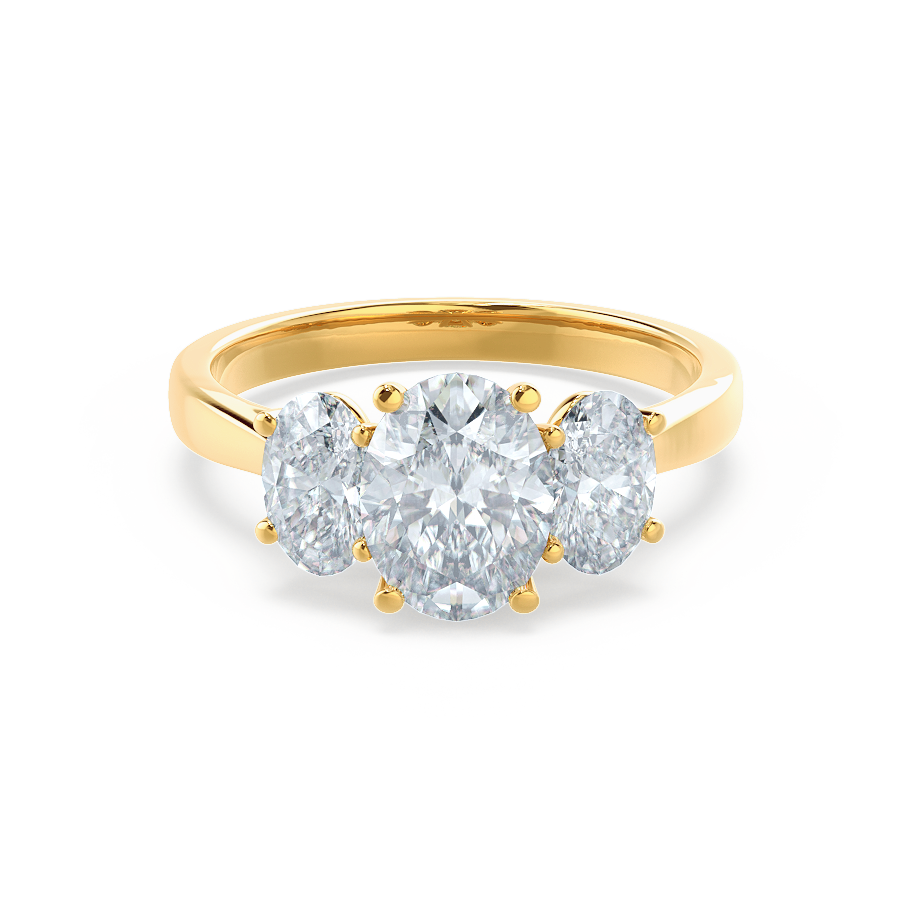 1.5 CT Oval Three Stone Lab Grown Diamond Engagement Ring