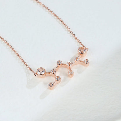 0.83 TCW Round Moissanite Sagittarius-Zodiac Sign Necklace