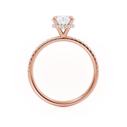 1 CT Round Hidden Halo & Pave Lab Grown Diamond Engagement Ring
