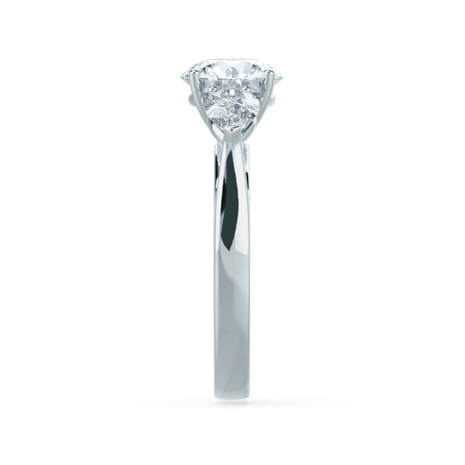 1 CT Round Three Stone Lab Grown Diamond Engagement Ring