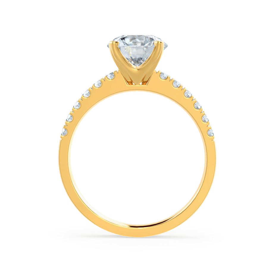 1.2 CT Round Pave Lab Grown Diamond Engagement Ring