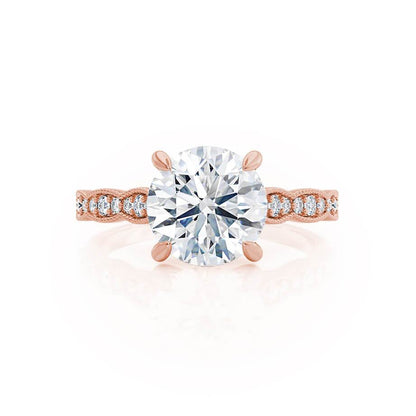 1 CT Round Pave Lab Grown Diamond Engagement Ring