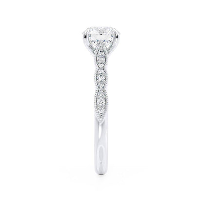 1 CT Round Pave Lab Grown Diamond Engagement Ring