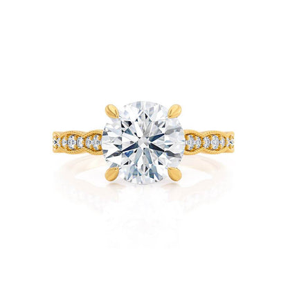 1.2 CT Round Pave Lab Grown Diamond Engagement Ring