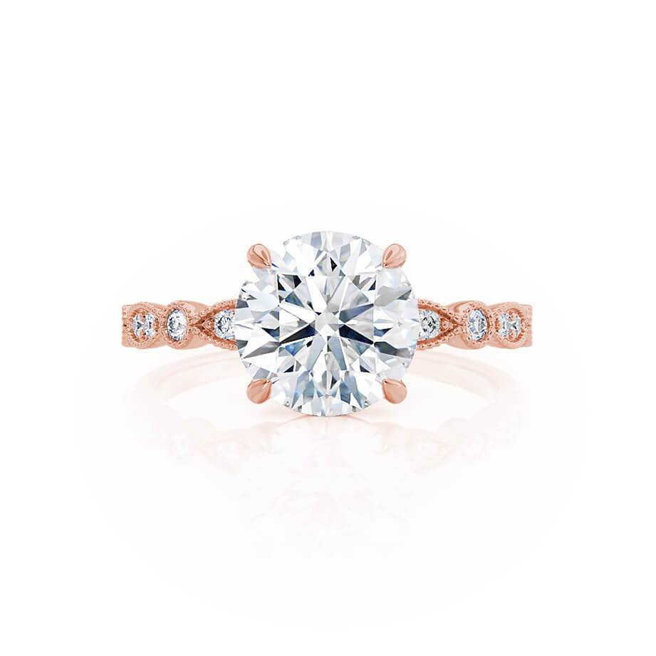 1 CT Round Pave Lab Grown Diamond Engagement Ring