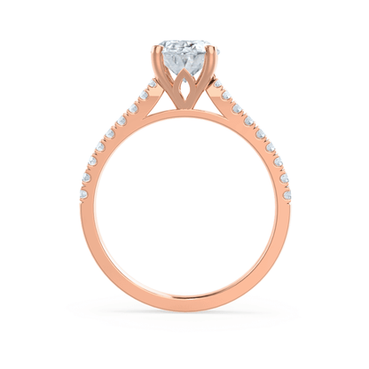 1.5 CT Oval Pave Lab Grown Diamond Engagement Ring