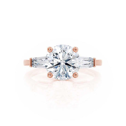 1 CT Round Three Stone Lab Grown Diamond Engagement Ring
