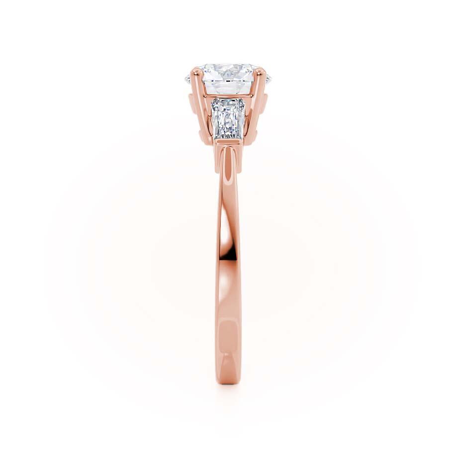 1 CT Round Three Stone Lab Grown Diamond Engagement Ring