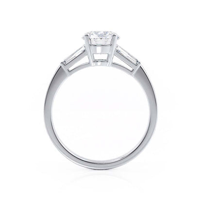 1 CT Round Three Stone Lab Grown Diamond Engagement Ring