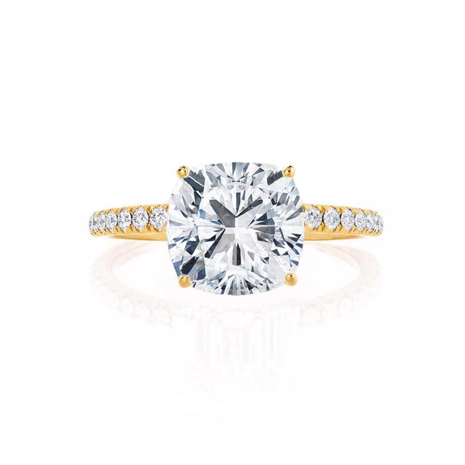 1.3 CT Cushion Pave Lab Grown Diamond Engagement Ring