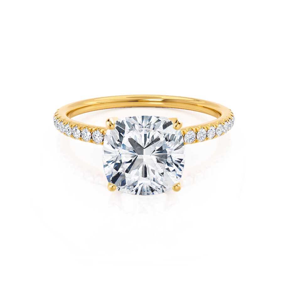 1.3 CT Cushion Pave Lab Grown Diamond Engagement Ring