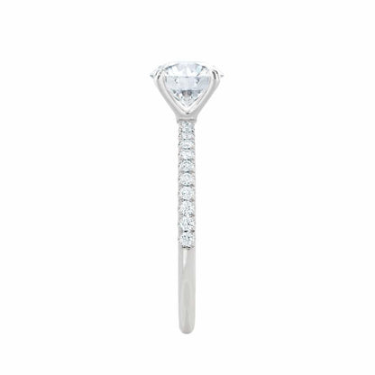 1 CT Round Pave Lab Grown Diamond Engagement Ring