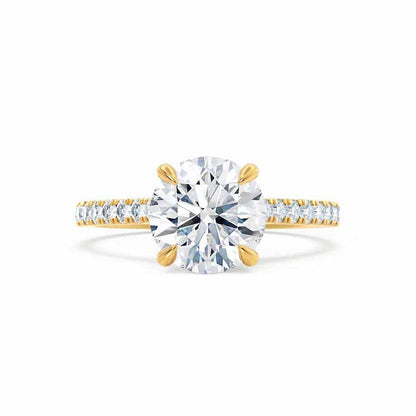 1.2 CT Round Pave Lab Grown Diamond Engagement Ring