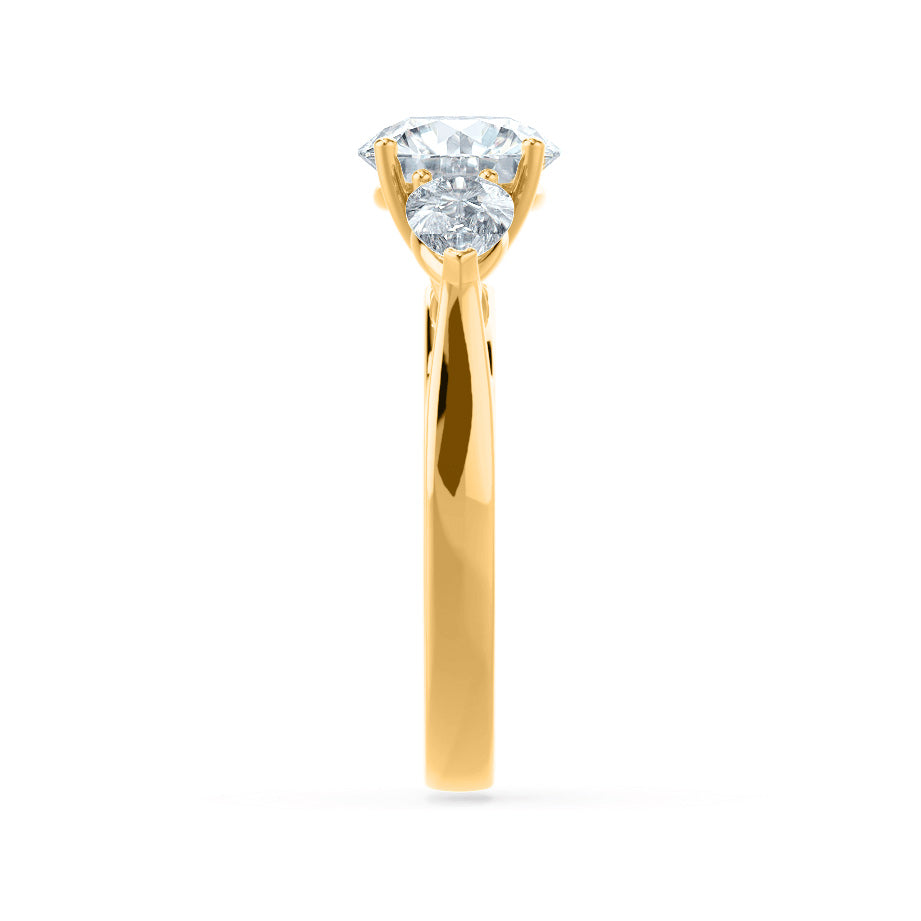1 CT Round Three Stone Lab Grown Diamond Engagement Ring