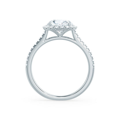 1 CT Round Halo & Pave Lab Grown Diamond Engagement Ring